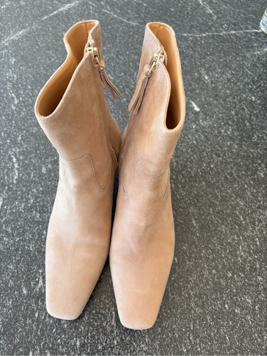 ALOHAS Shoes - ALOHAS Taupe Suede Ankle Booties with Tassel Zip